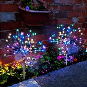 Solar Garden Lights Outdoor: Fairy Fireworks Light Waterproof Yard Decorations